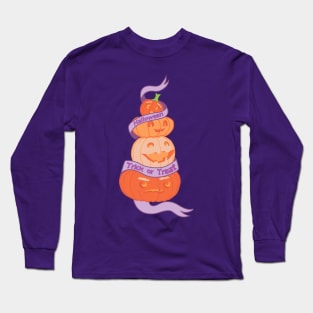 Halloween - Pattern - pumpkin, halloween, spooky Long Sleeve T-Shirt
